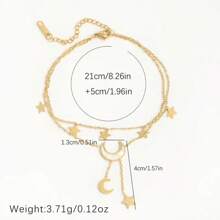 1pc/Set Classic Style Anklet Bestsellers, Includes Resin Shell, Star And Moon Pendants, Multiple Styles, Suitable For Women's Daily Wear And Party Occasions