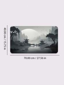Extra Large Japanese Moonlight Pagoda Mouse Pad - Serene Night Scenery Design, Non-Slip Rubber Base, Stitched Edges, Smooth Surface, Suitable For Gaming And Home Office, Perfect Gift Creative, Gaming Mouse Pad Back To School - Multicolor - View 8