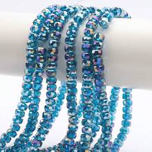 1顆 5*8mm 刻面玻璃輪珠，彩色電鍍 AB，DIY 手工珠飾配件，適用於手機鍊、手工串珠項鍊、手鍊、耳環、包包、編織鞋與服飾 - 5*8mm車輪珠 - 查看 14