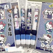 Sanrio 8pcs/4pcs/Set Kitty Cat Limited Edition Ballpoint Pen, Denim Blue, Cute Ins Style, Smooth Writing For Students, Gift School Supplies, Back To School