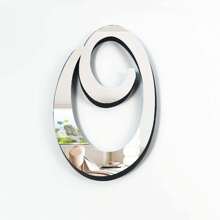 Pegatinas decorativas de espejo acrílico tridimensional de 20 cm, con contorno de letras cursivas dinámicas de tres colores: oro / plata / negro. Diseño autoadhesivo y extraíble para crear fácilmente una escena destacada de fiesta de cumpleaños: collage "Feliz cumpleaños" en el espejo de la pared trasera. Decoración de pared, decoración de habitación, espejo de pared, espejo para habitación, decoración del hogar, decoración del baño, decoración de la sala de estar