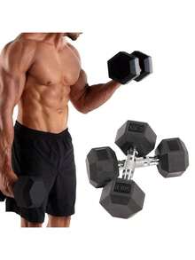 1pcs Pesas para Hacer Ejercicio Mancuernas para Gym,Gimnasio en Casa,Crossfit,Ejercicio Aparatos 25/30/35LB - Negro - Ver 1