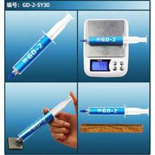 GD-2 High-Performance Thermal Paste, 3g Gray Syringe - 7.5W/M-K Thermal Conductivity, Low Oil Content, Thermal Dissipation Enhancement Compound (1 Piece)