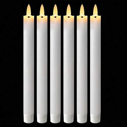 逼真锥形蜡烛灯 LED 锥形蜡烛烛台灯无焰闪烁蜡烛适用于感恩节婚礼万圣节圣诞节新年房间家居派对装饰