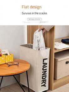 1pc Rolling Laundry Basket With Dustproof Net, Waterproof Fabric Laundry Basket For Washing - View 7