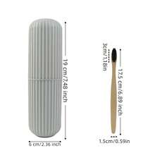 1pc Random Travel Toothbrush Case, Portable Wash Cup, Minimalist Toothbrush & Water Cup Set, 2Pcs/3Pcs Set ( Bamboo Toothbrush + Travel Toothbrush Case) Back To School - Multicolor - View 11