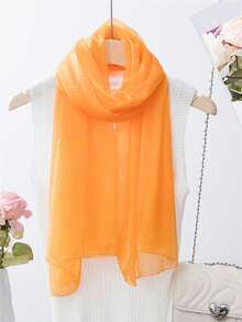 1 件女士优雅纯色网眼透明围巾，轻盈透气配饰 - 彩色 - 查看 20