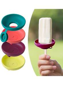 1 件装冰棒防漏硅胶冰淇淋蛋筒支架，带防滴漏功能，可重复使用冰淇淋配件，防止冰淇淋融化并滴到手上，适合夏季派对和郊游/节日必需品/厨房配件/厨房/旅行必需品/露营/旅行/生日装饰 - 彩色 - 查看 6