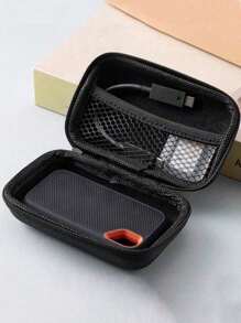 1 Portable USB Data Cable Storage Box, Headphone Storage Bag, Headphone Case, Data Cable Protective Film, Mini Zipper Hard Bag Box, Multi-Functional Mini Storage Bag, A Must-Have For College Dormitories For Travel Storage Bag,Makeup Bag,Cosmetic Bag,Vacation Organizer, Suitable For Cables, Headphones, It Can Be Used For Travel Carrying, Work, School, Dormitory Storage, Boho Vibes