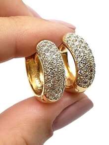 1 paire de boucles d'oreilles cloutées élégantes en zirconium cubique pour hommes pour la fête. Accessoire de bijoux hip-hop - 2# - Voir 15