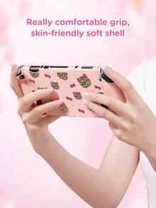 1pc Leopard Print Cat Eye Bow Design Protective Case, Compatible With Switch 2 (2025), For Switch NS/Switch OLED/Lite, Suitable For Switch 2 Game Console Accessories, Storage Bag, Switch Protective Case, Romantic Gift For Switch Players - Pink - View 10