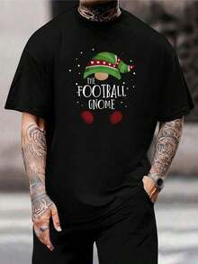 Camiseta divertida de gnomo de fútbol - Regalo navideño para hombres y mujeres - Camiseta unisex bonita para aficionados, entrenadores, jugadores y maridos - Negro - Ver 1