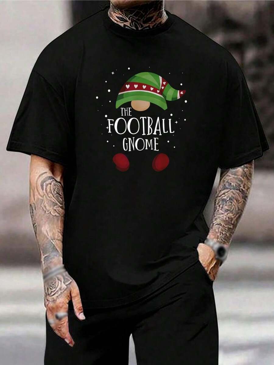 Camiseta divertida de gnomo de fútbol - Regalo navideño para hombres y mujeres - Camiseta unisex bonita para aficionados, entrenadores, jugadores y maridos - Negro - Ver 1
