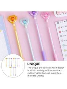 6pcs Black Gel Pen Prize Purple Ink Pen Signature Pen Party Pen Neutral Pen Center Prize Plastic Fountain Pen Office (Color Random) School Supplies,Back To School