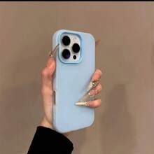 Light Blue Solid Color Material Fashion Phone Case 1 Set Jelly Color Summer Theme Phone Case Highly Protective, Fashionable & Stylish Compatible With Various Phone Models Ideal For Summer Fashion Enthusiasts Compatible With Iphone 16/7/8/11/12/13/14/15/X/XR/Xs/Plus/Pro/Pro Max/SE2/16E, Waterproof, Shockproof, Anti-Fall, Anti-Scratch Spring Gift - Blue - View 4