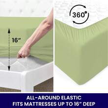 6-Piece Luxurious Super-Soft Bedsheet Set With Deep Pockets -  Friendly, Breathable, Wrinkle Free, Machine Washable - 聖人 - 查看 6