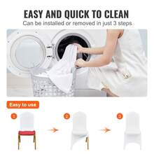 100Pcs Stretch Spandex Folding Chair Covers Universal Fitted Chair Cover Removable Washable Protective Slipcovers For Wedding Holiday Banquet Party Celebration Dining Christmas Decor White - 白色 - 查看 4