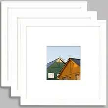 1 件/3 件套装方形简约设计相框，4x4 英寸、5x5 英寸、6x6 英寸、8x8 英寸，带随机纸板插件，非常适合情人节或节日礼物