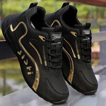 男士休闲运动鞋，软底透气跑步鞋，防滑 - 純黑 - 查看 2