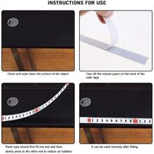 1 件木工 T 型轨道卷尺 0.5 英寸宽自粘式公制刻度尺适用于斜切轨道路由器台锯测量工具 - 白色 - 查看 4