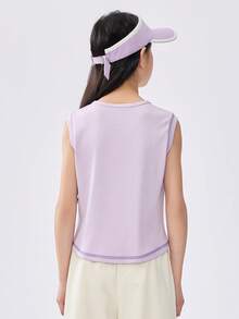 Balabala Children's Tank Top Girls' 2025 Summer Big Young Girl Sleeveless Fashionable Cool Top - Pink Purple - View 3