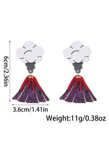 1 Pair Volcano Eruption Resin Earrings, Suitable For Women For Party & Everyday Wear