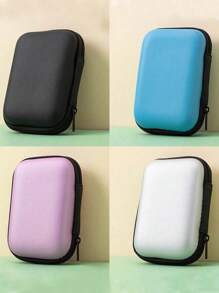 1 Portable USB Data Cable Storage Box, Headphone Storage Bag, Headphone Case, Data Cable Protective Film, Mini Zipper Hard Bag Box, Multi-Functional Mini Storage Bag, A Must-Have For College Dormitories For Travel Storage Bag,Makeup Bag,Cosmetic Bag,Vacation Organizer, Suitable For Cables, Headphones, It Can Be Used For Travel Carrying, Work, School, Dormitory Storage, Boho Vibes