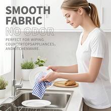 New Oeleky Dish Towels For Kitchen, Cotton Kitchen Towels For Drying Dishes Pack Of 8 (Multi C, 15X26 Inches) - 多色 C 15X26 英寸 - 查看 4