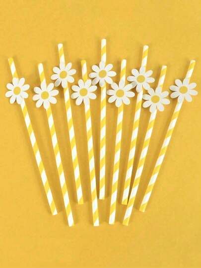 10/20/30/40/100 piezas Pajitas de papel con margaritas, decoración de fiesta con margaritas, 2 piezas Pajitas elegantes con margaritas, pajitas florales, pajitas florales rosas, adecuadas para suministros de fiesta de cumpleaños, decoración de boda, pajitas florales, también adecuadas para boda, fiesta de cumpleaños, graduación, aniversario, cena de aniversario, Halloween, San Valentín, Navidad, regalos de Acción de Gracias, 1 pieza