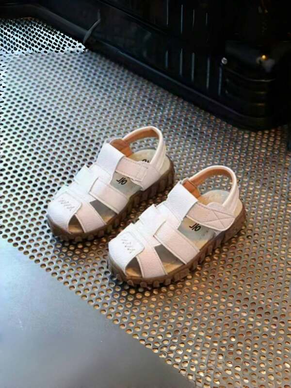 Kids Adorable Solid Color Sandals, Breathable Non-Slip, Suitable For Indoor, Outdoor, Beach, Spring Season