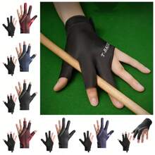 1 pieza Guantes profesionales de billar para hombres con tres dedos, de seda de hielo transpirable y antideslizante, set individual para mano izquierda, guantes de tenis de mesa para mujeres T3