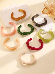 1 Stück elegantes und einzigartiges mehrfarbiges offenes Armband für Frauen, modischer Schmuckzubehör mit asymmetrischer welliger Linie und Farbverlauf aus Harz, hervorragend für den täglichen Gebrauch, am Strand, zum Reisen und als Geschenk