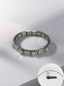 1 套 18 件不锈钢模块化珍珠手链 DIY 珠宝制作套件，时尚耐用，适合男士和女士，优雅复古魅力，适合日常佩戴 - 彩色 - 查看 10