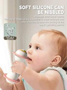 1pc Baby Rattle Toy, Child Intelligent Interesting Early Education Soothing Musical Instrument, Newborn Grasping Training Toy, Suitable As Gift For Boys Girls, Christmas Gift - Multicolor - View 6