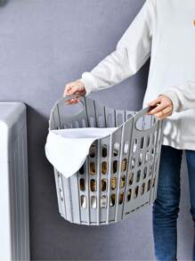 Cesto de roupa dobrável moderno - montado na parede, caixa portátil para armazenamento de roupas sujas em várias camadas, cesto de roupa quadrado de polipropileno, adequado para armazenamento em casa e no banheiro, cesto de roupa suja