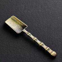 1 pieza Cuchara/Cucharón de té de aleación de bronce y cobre con carácter de fortuna y nube propicia, mango largo creativo, herramienta de elaboración de té, accesorio de juego de té Kung Fu, decoración de sala de té - Multicolor - Ver 22