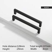 1 Stück einfache quadratische Möbelgriffe aus Aluminium-Legierung, in hellem Gold und schwarz gebürstet, für Schranktüren, Schubladen, Glastüren, Kleiderschranktüren, Möbelzubehör