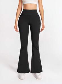 Slim-Fit Yoga Pants With Side Pockets, Exercise Fitness Workout Leggings