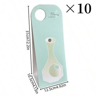 10pcs Bouquet Packaging Box, Single Flower Box, Hand-Held Flower Box, Folding Flower Box, DIY Creative Gift Card For Hand-Held Flower Arrangement, Teacher's Day, Mother's Day, Birthday Party, Opening Season Flower Packaging Box