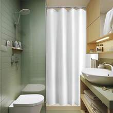 New Titanker Long Stall Shower Curtain Liner Washable, 54x78 Inches, White Fabric Shower Liner With 2 Magnets, Waterproof RV Shower Curtain Liner Stall Size Soft Polyester Lightweight, White - 白色 54 英吋寬 x 78 英吋長(1 包) - 查看 1