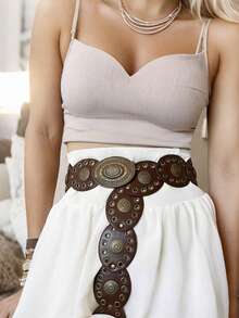 A High - Quality Metal Belt With A Circular Design For Summer Summer, School - Bohemian - View 1