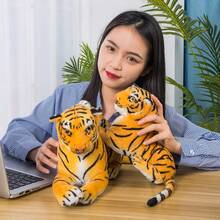 pangcangshu 长度（包括尾巴）巨型白虎毛绒玩具婴儿可爱大号老虎毛绒公仔柔软枕头儿童圣诞礼物毛绒玩具毛绒育儿室装饰可爱玩具非常适合礼物和家居装饰完美的复活节圣诞节和感恩节礼物 - 彩色 - 查看 9