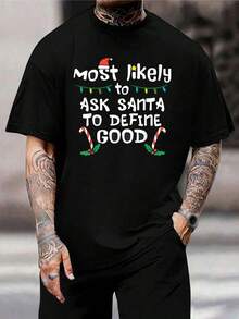 Camisas familiares a juego divertidas de Navidad - Camiseta con definición de Santa - Regalo festivo para niños, niñas, hombres y mujeres - Camisetas para fiestas navideñas - Negro - Ver 1