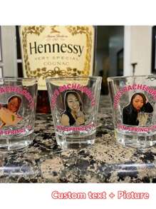 Customized Wedding Glasses, Photo Glasses, Customized Birthday Glasses, Customized Glassware, Customized 45ml Glasses, Customized Glassware, Personalized Glasses, Customized Gifts, Personalized Glassware, Personalized Glasses, Unique Wedding Favors, Personalized Face Party Favors, Face Printed Glasses - Transparent - View 6