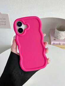 1 件波浪图案全覆盖防震玫瑰红色手机壳，适用于 17 / 17 Air / 17 Pro / 17 Pro Max、 13、 14、 15、 16 Pro Max、 16、Galaxy 手机壳 - 玫紅色 - 查看 1