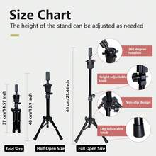 Professional  Canvas Block Mannequin Head For Wig Making And Styling Kit With Adjustable Tripod Stand, Canvas Head Mold, Holder T-Pins, Wig Cap, Mannequin Training Head Base For Display And Hairdressing Practice Unisex-Adult - Màu Hồng Tươi - Xem 5