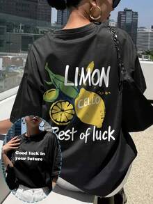 可客製化女款T恤－可添加文字與照片，雙面印花／可選字體與顏色，運動風黑色夏季款 - 黑色 - 查看 6