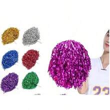 Pompons de majorette, boules de pompoms colorées avec poignée convenant aux compétitions sportives, représentations sur scène, festivals et fêtes - Multicolore - Voir 2