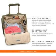 Briggs & Riley Essential 22" 2-Wheel Expandable Carry On - Luggage For Travel, Suitcases With Wheels, Softside Rolling Bag For Men & Women, Self-Repairing Zipper - Baseline Collection, Black