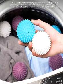 3/6pcs Reusable Laundry Dryer Balls White Plastic Anti Static Fabric Softener Reduces Wrinkles Cleaning Supplies Essential Washing Drying Aid For Soft - Laundry Balls - View 6